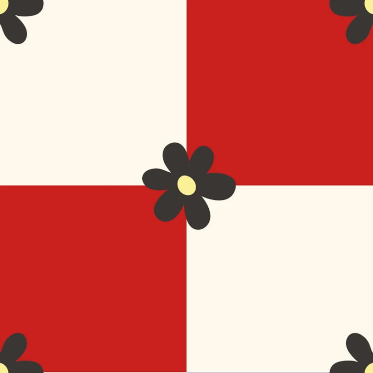 mibu_szachownica z kwiatkami_red.jpg